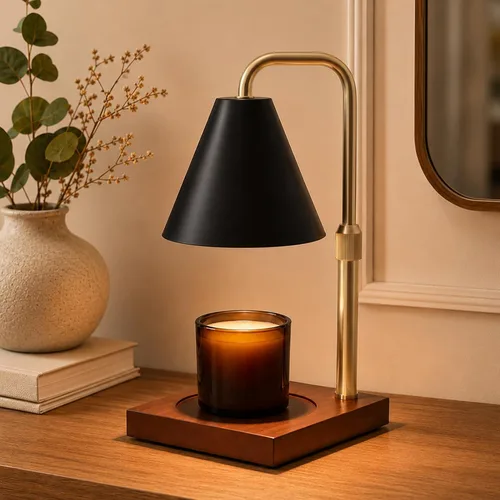 Vista 11 de Lámpara calentadora de velas con temporizador, regalos de cumpleaños B.negro