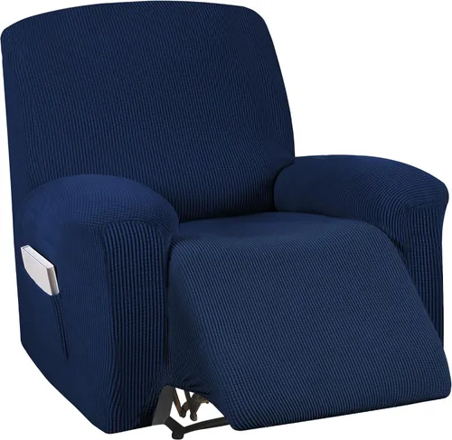 Vista 73 de Turquoize Funda elástica para silla reclinable, funda para sofá reclinable, funda de sofá de 1 pieza con bolsillo lateral, funda protectora