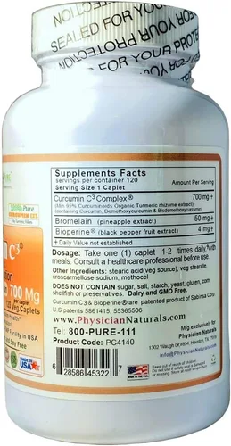 Vista 2 de Ultra Curcumina Tiempo Liberación w Bioperine 700mg 120 Pestañas MAX Absorción