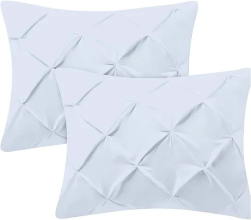Vista 9 de Kotton Culture Juego de 2 fundas de almohada plisadas de 24 x 24 pulgadas, fundas de almohada decorativas, 100% algodón egipcio de 600 hilos, aptas