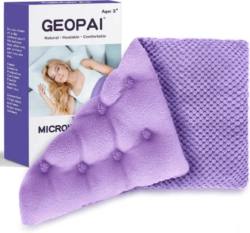 Vista 8 de Almohadillas térmicas para microondas de 15 * 9", almohadilla térmica de microondas húmeda con peso para calambres de cuello, hombros, alivio