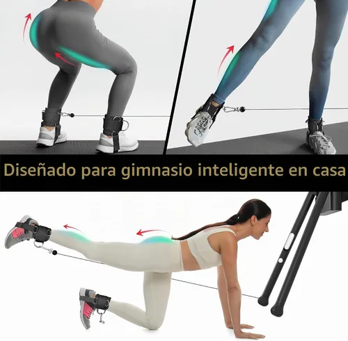 Vista 2 de Correa de tobillo compatible con máquina tonal, correas de tobillo para gimnasio en casa inteligente, accesorio para máquina de cable con ajuste