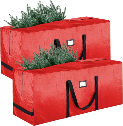 Vista 15 de BALEINE - Bolsa para guardar árbol de Navidad de 9 pies, bolsa extra grande de alta resistencia para árbol de Navidad artificial con asas reforzadas