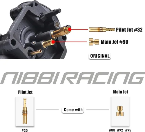 Vista 3 de Kit de Carburador NIBBI PE17, Carburador de 17 mm para Motocicleta con Filtro de Aire de Espuma - Compatible con Pitbike de 100 cc, 110 cc, Dirt