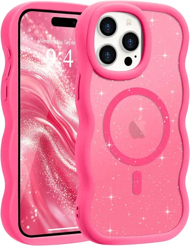 Vista 52 de Pepmune - Funda para iPhone 12 Pro Max con marco ondulado y estructura rígida, color mate claro, cubierta trasera unisex, compatible con Magsafe