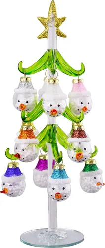 Vista 13 de Red Carpet Studios Árbol de cactus de cristal en miniatura con 9 adornos multicolores, 7 pulgadas de alto