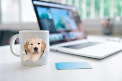 Vista 6 de Golden Retriever - Taza de café divertida de cerámica, regalo perfecto para amantes de los perros, taza de café Golden Retriever, gran cumpleaños