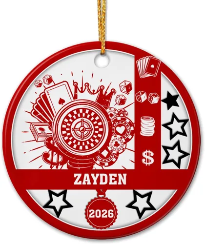 Vista 10 de Adorno de cerámica para jugador de bádminton, regalo para hombres y mujeres, adorno de cerámica personalizado para Navidad 2025, adorno para amantes