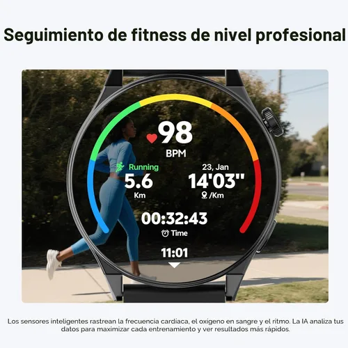 Vista 3 de AI Chatgpt, reloj inteligente para hombre, reloj traductor, rastreador de actividad física con monitor de frecuencia cardíaca y sueño