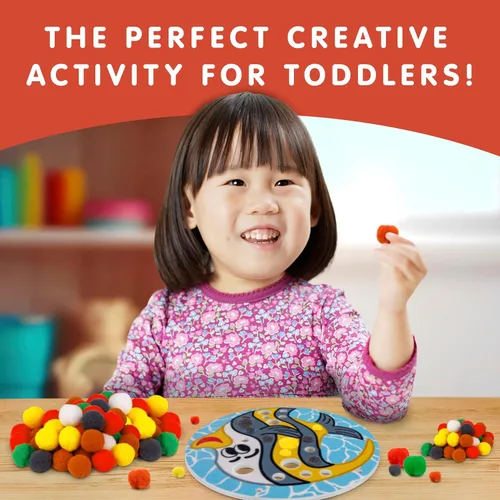 Vista 2 de National Geographic - Kit de manualidades con pompones para niños, kit de manualidades para niños pequeños, arte preescolar, manualidades para niños