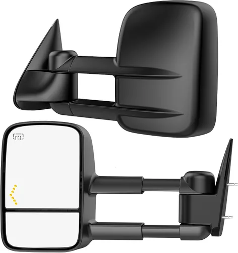 Vista 9 de Espejos de remolque compatibles con Chevy GMC C/K 1500 2500 3500 1988-1998, espejos laterales de remolque extendidos plegables manuales