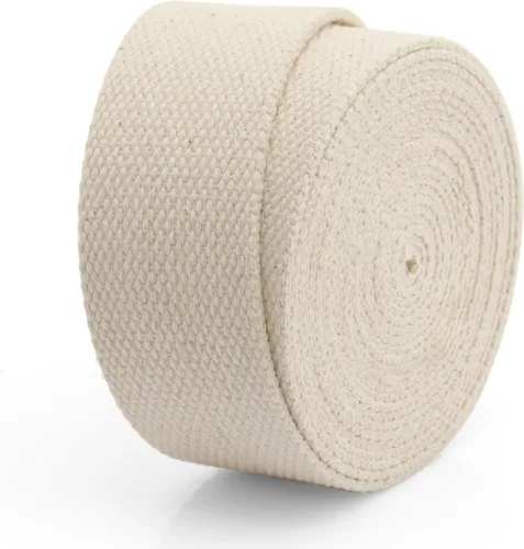 Vista 11 de CRAFTMEMORE Cinta de algodón natural para artes y manualidades, correa de tela para bolso, cinturón, bolsas de mano (1 pulgada, 5 yardas)
