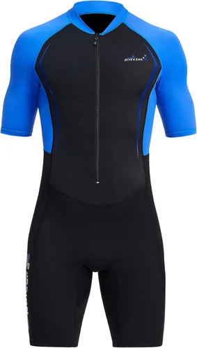 Vista 7 de DIVE & SAIL Traje de neopreno corto de 0.059 in para adultos, para buceo, natación, surf, canoa