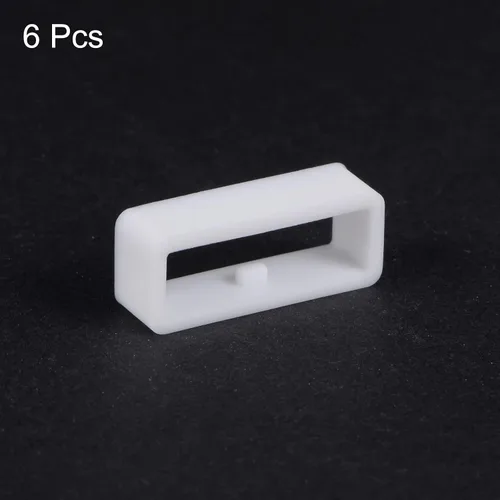 Vista 3 de 6 anillos de cierre de bucle para correa de reloj, 0.866 in, color blanco