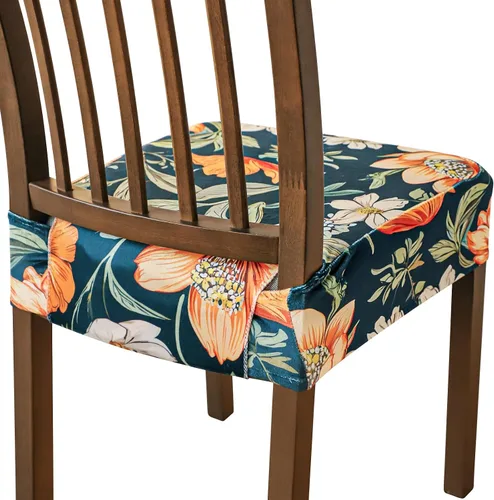 Vista 14 de FORCHEER Juego de 4 fundas de asiento para sillas de comedor, de terciopelo camello, fundas de asiento elásticas de solo 18 pulgadas, lavables