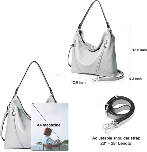 Vista 5 de BOSTANTEN Bolso de cuero para mujer, diseño de bolsos de hombro, Hobo