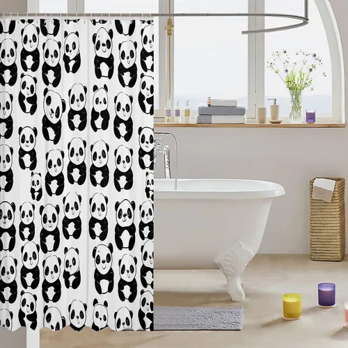 Vista 43 de Feelyou Cortina de ducha con diseño de gato para decoración de baño, bonita cortina de baño para puestos de bañeras, accesorios de baño divertidos