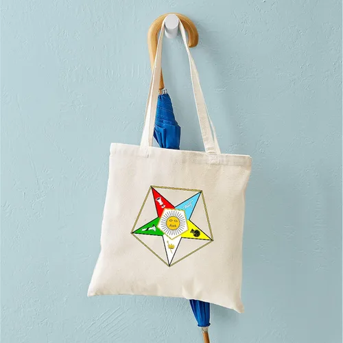 Vista 4 de CafePress Eastern Star Tote Bag Bolsa de lona natural, bolsa de compras de tela, Caqui