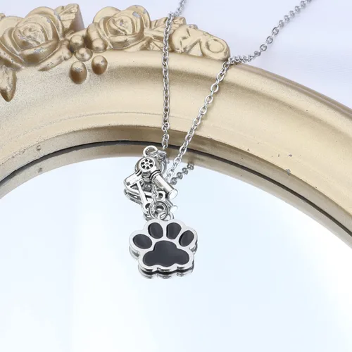 Vista 6 de MYOSPARK Collar con colgante de huella de perro - Regalo de peluquero para perros