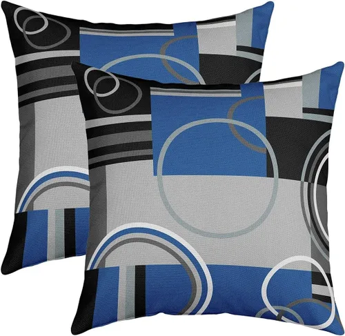 Vista 14 de Juego de 2 fundas de almohada de panal de abeja de 16 x 16 pulgadas, fundas de cojín geométricas hexagonales, fundas de almohada de colmena