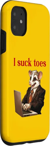 Vista 3 de iPhone 11 Funny Feet Lover Pie Lamiendo el dedo del pie Humor extraño I Chuck Toes Case