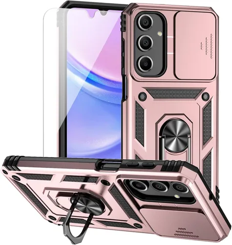 Vista 15 de Funda para Samsung Galaxy A16 5G con cubierta para lente de cámara, protector de pantalla HD, doble capa de grado militar, probada contra caídas