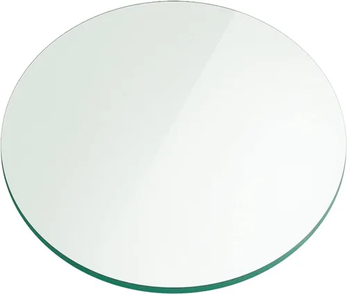 Vista 18 de Fab Glass - Mesa redonda de cristal de 48 in, grosor de 3/4 in, cristal pulido plano templado, Vidrio, Transparente