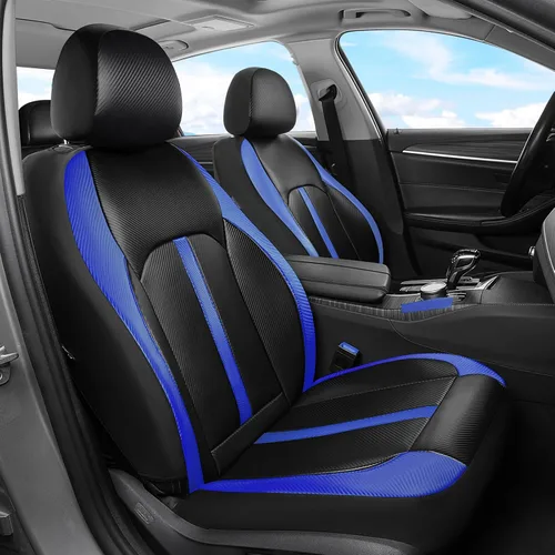 Vista 23 de Coverado Fundas universales de cuero para asientos delanteros, paquete de 2 fundas de asiento para SUV, camioneta, sedán, interior de vehículos