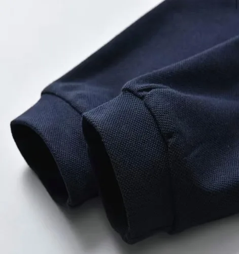 Vista 4 de Sudadera ligera de cuello redondo para niños de 3 tonos azul marino, blanco, amarillo mostaza 5-6 años, Azul marino, blanco y amarillo mostaza
