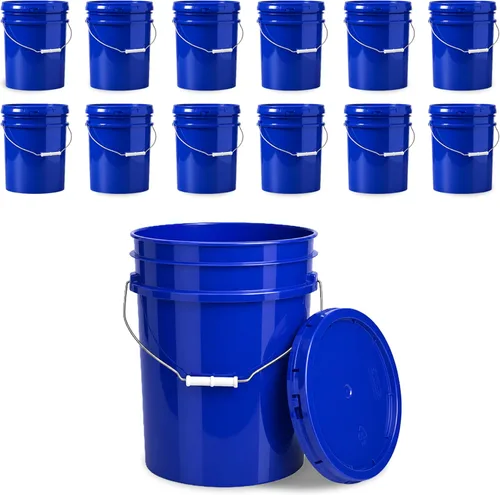Vista 32 de Cubo de 5 Galones con Tapa Hermética Fabricado en EE. UU. Grado Alimenticio Plástico Premium HPDE Resistente Cubo Multiusos Duradero de 90