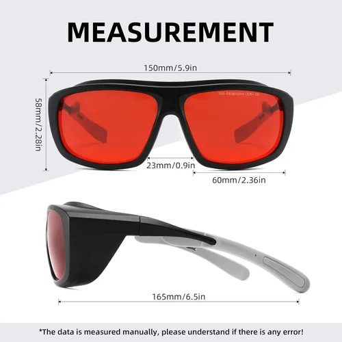 Vista 3 de Alsenor IPL 200nm-540nm y 532nm OD5+ gafas de seguridad láser gafas de terapia de luz roja para bronceado gafas y tratamiento de depilación láser
