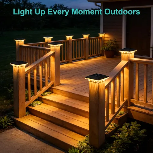 Vista 7 de Brightever Luces solares para postes de 4 x 4 para exteriores con 3 modos de iluminación, paquete de 8 luces solares para postes de valla