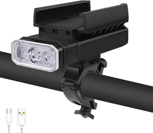 Vista 11 de 17* LED 4800 Lumen Bike Lights, USB-C Rechargeable Bicycle Light, Super Bright Bike Lights for Night Riding, IP65 Waterproof Bicycle Headlight for