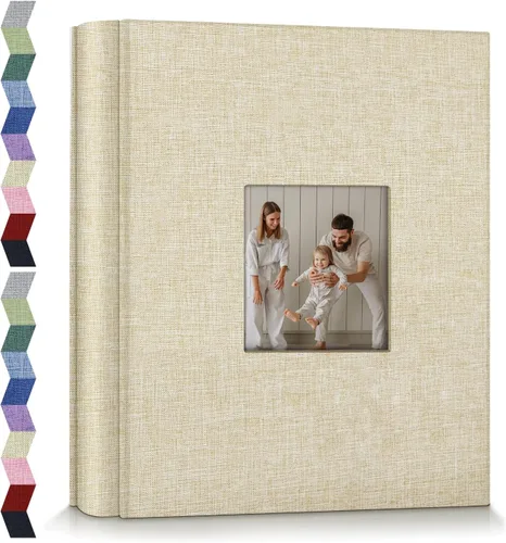 Vista 41 de popotop - Álbum de fotos 4x6 con 100 fotos, libros de fotos con 100 bolsillos verticales, cubierta de lino, álbumes para fotos familiares, de boda