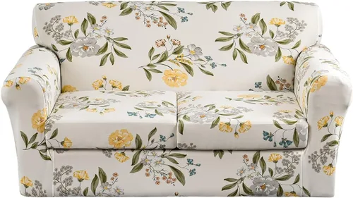 Vista 17 de Fundas elásticas para sofá de 1/2/3 cojines, funda estampada con fundas de cojín de asiento separadas, fundas de sofá lavables, protector de muebles