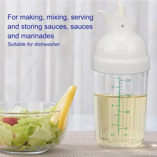 Vista 2 de Recipiente para aderezo de ensalada para mezclar rancho y salsa, coctelera de aderezo de ensalada, mezclador de botella de aderezo de ensalada