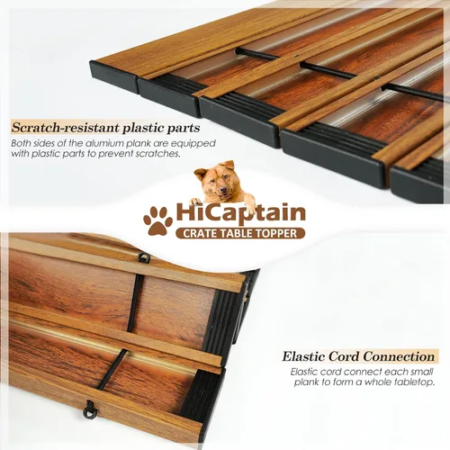 Vista 4 de HiCaptain Decoración de mesa para jaula de mascotas – Decoración plegable para jaulas de perros, decoración de alambre para perrera de perro, mesa