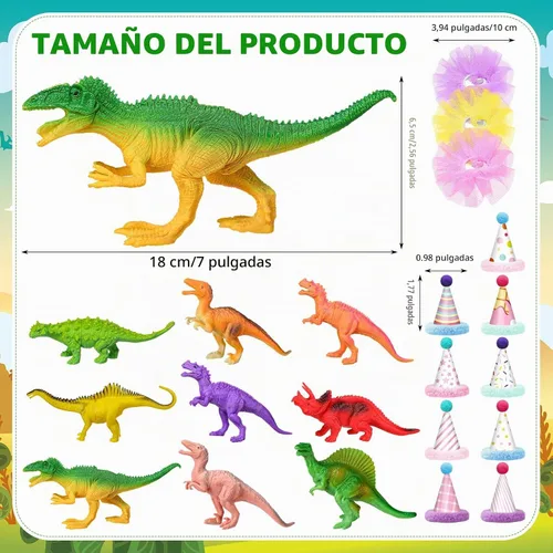 Vista 2 de Weysat 27 piezas de decoración de pastel de dinosaurio para fiesta
