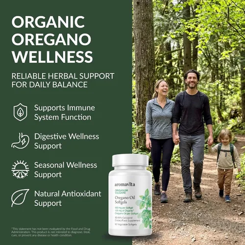 Vista 3 de Cápsulas de aceite de orégano (86–90% Carvacrol) – Orégano orgánico griego de alta potencia – Apoya la salud inmune y digestiva – Cápsulas blandas