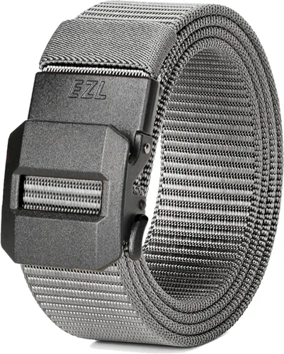 Vista 9 de EZL Men's Ratchet Tactical Belt, 1.5" Nylon Web Work Belt with Automatic Slide Buckle, Adjustable Trim to Fit