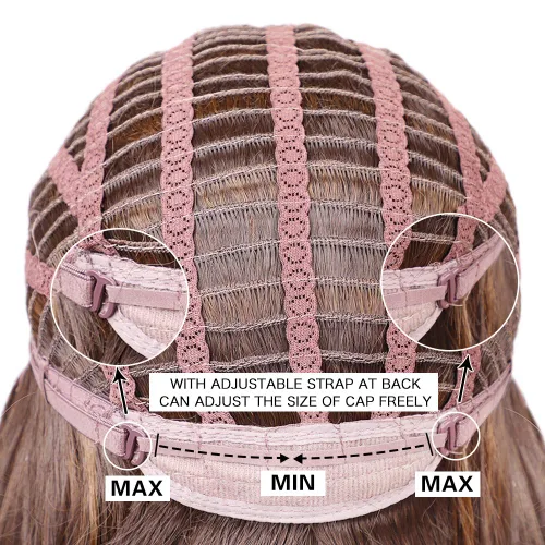 Vista 8 de Peluca de pelo HAIRCUBE largo y liso para mujer, uso diario, natural y saludable, 50 cm, color marrón