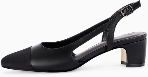 Vista 3 de Coutgo Zapatos de tacón bajo y grueso para mujer, tacón bajo y grueso, empalme, para oficina, boda, vestido de tacón
