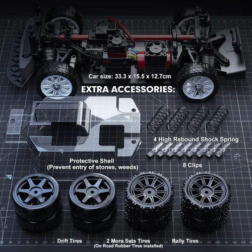 Vista 6 de MJX Hyper GO 14303 1/14 Citroen C3 Fast RC Cars para Adultos, Max 40mph RC Drift sin Escobillas con Giroscopio, 4WD RTR RC Rally de Alta Velocidad