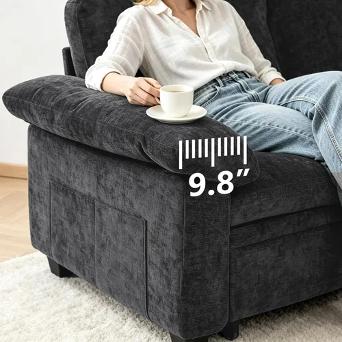 Vista 6 de Sofá cama modular modular con cama extraíble, sofá modular de 5 asientos en forma de L con almacenamiento, sofá nube, sofás seccionales convertibles