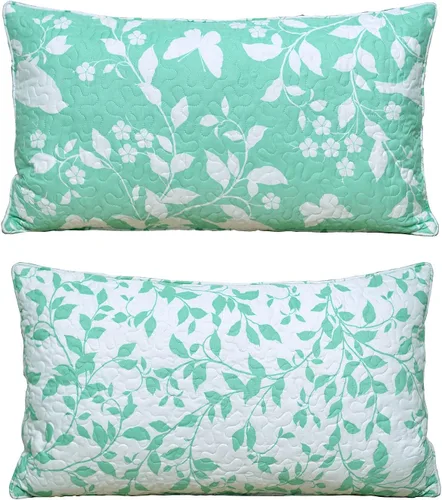 Vista 4 de Home Soft Things Fundas de almohada de microfibra estampadas, 2 piezas, canción de pájaro, azul, 14 x 26 pulgadas, fundas de almohada decorativas