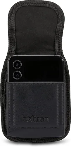 Vista 2 de BELTRON Funda de piel compatible con Motorola RAZR+ 2025 2024 2023, Samsung Galaxy Z Flip 7/6/5/4/3 con trabilla de cinturón resistente, clip