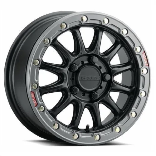 Vista 2 de Bundle - 9 Items: Raceline Alpha 15" Wheels Bk +53mm 33" Crawler XR Tires [5x4.5 Bolt Pattern 12mmx1.5 Lug Kit]