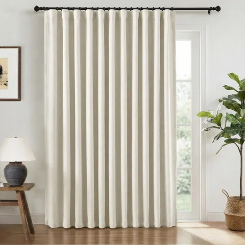 Vista 36 de INOVADAY Cortinas 100% opacas para dormitorio, cortinas opacas de color rosa bebé de 90 pulgadas de largo, cortinas opacas de lino con anillos