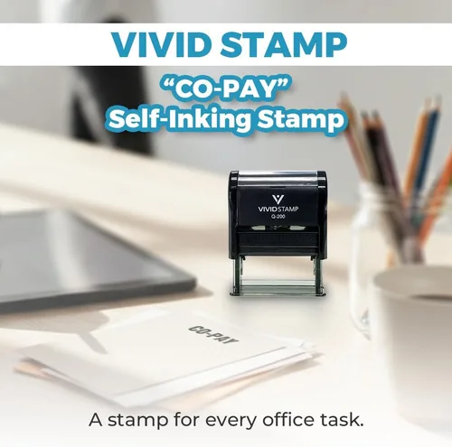Vista 2 de Co-Pay - Sello de goma autoentintado (tinta negra) - Grande