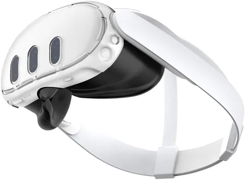 Vista 3 de Rokeblau VR Accessories for Meta Quest 3, Acrylic Crystal Material Hard Shell Cover for Quest 3 Headset, Breathable Front Protective VR